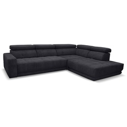 Ecksofa Abel Stoff Graphite Black