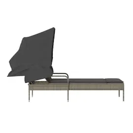 vidaXL Sonnenliege 200 x 58 x 130 cm Grau