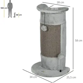 PawHut Kratzstamm 58 cm grau
