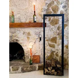 DanDiBo Ambiente Kaminholzregal XXL Metall 150 cm Schwarz