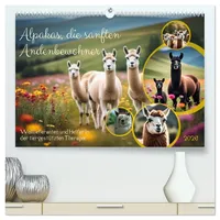Calvendo Alpakas, die sanften Andenbewohner (hochwertiger Premium Wandkalender 2026 DIN A2 quer), Kunstdruck in Hochglanz