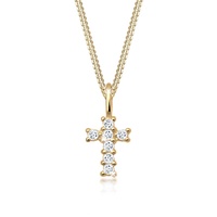 Elli Halskette Damen Kreuz Religion Glaube Symbol Topas 585 Gelbgold