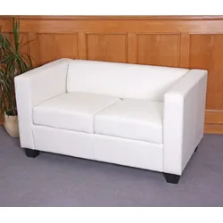 Mendler 2er Sofa Couch Loungesofa Lille ~ Kunstleder, weiß