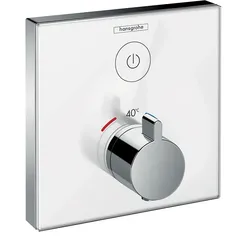 Thermostat Unterputz ShowerSelect Glas 1 Verbraucher weiss/chrom