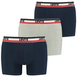 Levi's Underwear Logo Boxershorts 3 Einheiten Navy / Grey Melange 2XL