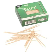 Papstar Zahnstocher, Holz "pure" rund 6,5 cm 9000 Stück)