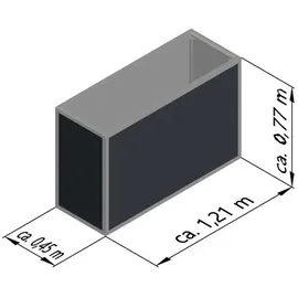 KGT Aluminium Hochbeet 130 121 x 45 x 77 cm Silber