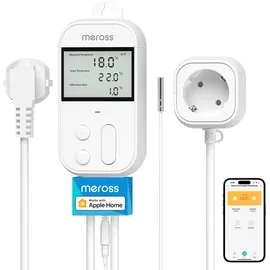Meross Temperaturregler Smart Thermostat Steckdose mit Fühler für Heizung und Kühlung 16 A