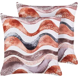 Beliani Gartenkissen 45 x 45 cm braun 2-tlg.