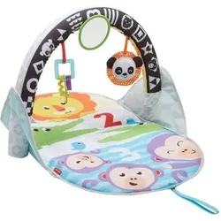 FISHER-PRICE FXC14 Safari Spieldecke to go, Krabbeldecke mit Spielbogen, Babydecke