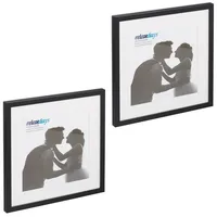 Relaxdays Bilderrahmen 2er Set, 38,5x38,5 cm, quadratisch, Fotorahmen, Aufhängen