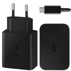 Original Samsung 45 Watt Power Adapter mit USB-C LadeKabel 1.8m Ladegerät Schwarz