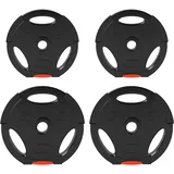 SPORTNOW 4er-Set Hantelgewichte, 2 x 2,5 kg/5kg Gewichte, Hantelscheiben-Set, Gewichtsscheiben für 2,5 cm Hantelstange, Ø 25 mm Bohrung, Schwarz