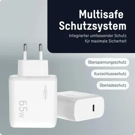 Ansmann USB C Schnellladegerät PD, 65W Universell iPhone Samsung