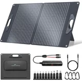 Ecosonique 60W Solarpanel mit Verstellbaren Ständern, 18V MC-4/12V DC/USB-A & USB-C (PD 45W), Faltbares Solar Ladegerät mit Abnehmbarem Power Hub, IP67 Wasserdichte Solarmodule zum Camping