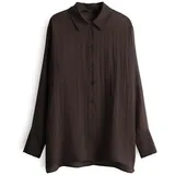 Someday Langarmbluse | Hemdbluse ZANDA Regular mit Schlitzdetail Dark Espresso, 42