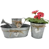 Online-Fuchs Blumentopf P75 3 Stück Komplettset 75 x 75 x 75 cm Silber