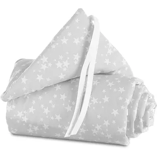 babybay Nestchen original Stoff Hellgrau / Weiß