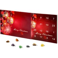 VALIOSA Merry Christmas Mode-Schmuck Adventskalender mit Halskette + 23 individuelle Anhänger aus Halb-Edelstein, Geschenkidee für Mädchen, 24-t...