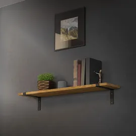 ML-Design Regalhalterung Schwarz, Metall, 14.5x4x25 cm Wohnzimmer, Regale, Wandregale