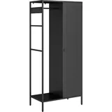 [en.casa] Kleiderschrank Puumala 180x80x45 cm Metall Schwarz