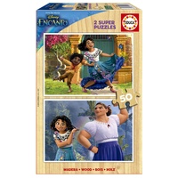 Educa - Holzpuzzle mit 50 Teile | Disney Encanto, 2x50 Teile Holzpuzzle für Kinder ab 4 Jahren (19198)