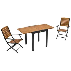 Merxx Gartenmöbelset Santorin inkl. Klappsessel u. Balkontisch ausziehbar