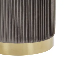 Beliani Pouf 2er Set Samtstoff 0 x 0 x 0 cm Grau/Gold