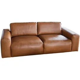 KAWOLA Sofa BODHI 3-Sitzer Leder, hellbraun