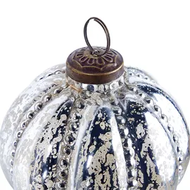 Beliani Weihnachtskugel 6er Set Glas Silber