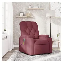 vidaXL Massagesessel mit verstellbarer Rückenlehne Polyester 50 x 93,5 x 50 cm Weinrot