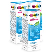 PEDIAKID - VITAMIN D3 - Optimiert die Vitamin-D-Versorgung - Trägt zur Aufnahme von Kalzium und Phosphor, zur Erhaltung von Knochen und Zähnen und zur Immunfunktion beiträgt - 3 x 20 ml