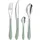 Pradel Essentiel Amefa Bistro 1-2-3, Tafelbesteck für 6 Personen, 18/0 Edelstahl mit Kunststoffgriff in Trendfarbe, wassergrün,