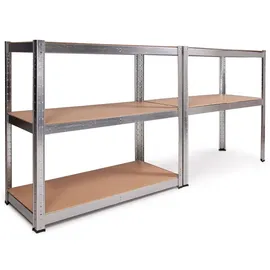 Ondis24 Steckregal Metall 90 x 40 x 180 cm grau/silberfarben 5 Fachböden