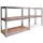 Ondis24 Steckregal Metall 90 x 40 x 180 cm grau/silberfarben 5 Fachböden