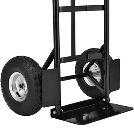 Juskys Sackkarre Basic in schwarz mit roten Griffen klappbar