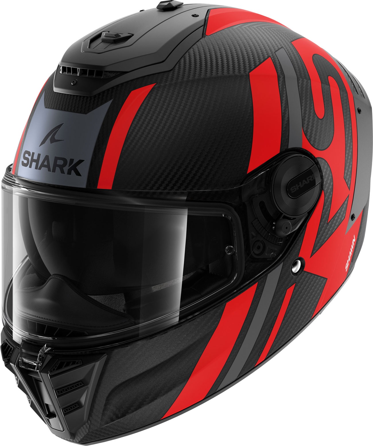 Shark Spartan RS Carbon Shawn, Integralhelm - Matt Schwarz/Dunkelgrau/Rot - XL