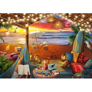 Ravensburger Puzzle 16795 - Sonnenuntergang am Strand - 500 Teile Large Pieces Puzzle für Erwachsene und Kinder ab 12 Jahren, mit größeren Puzzle-Teilen [Exklusiv bei Amazon]
