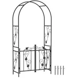ComfortXL Rosenbogen, Schwarz, Metall, 45x217x107 cm, Gartenzubehör, Gartendeko