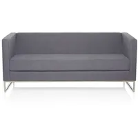 HJH Office Lounge Sofa BARBADOS Stoff 3-Sitzer dunkelgrau