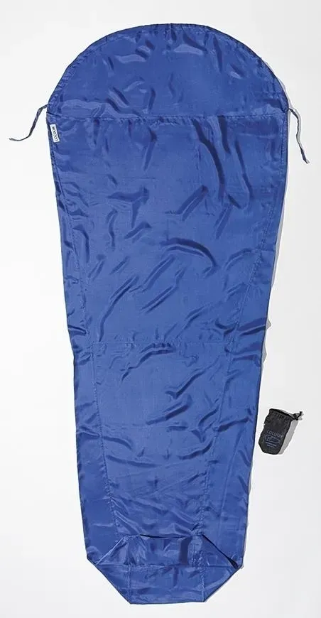Cocoon MummyLiner Seide Hüttenschlafsack (Wärmeleistung +5,3°C / max. Körpergröße 210cm / Gewicht 0,135kg - STK - ultramarine blue