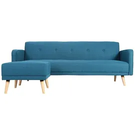 miliboo Skandinavisches Eck-Schlafsofa entenblau ULLA