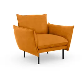 Home Affaire Sessel HOME AFFAIRE "Stine Cocktailsessel", gold (goldfarben), B:96cm H:86cm T:86cm, Struktur (100% Polyester);Struktur weich (85% Polyester/15% Nylon);Samtoptik (100% Polyester), Sessel, Sessel, Besonderes Design durch Kissenoptik und Keder, by Morten