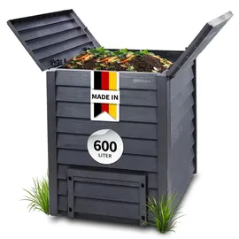 GARANTIA Thermo-Wood Komposter 600 Liter anthrazit-braun - Komposter Garten, Schnellkomposter, Abfall & Recycling, Biomüll, Komposteimer, Garten, Thermokomposter, Garten, Kompost, Biotonne