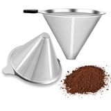 Kaffeefilter Edelstahl, 2 Stück Wiederverwendbarer Kaffeetropfer, Papierloser Kaffeefilter für Nachhaltigkeit - Perfekt für Chemex Hario Bodum & andere Kaffeebereiter