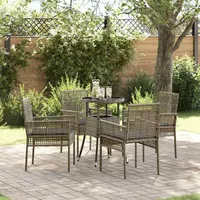 vidaXL Garten Essgruppe 5-tlg. Grau