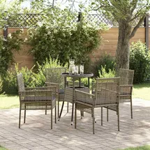 vidaXL Garten Essgruppe 5-tlg. Grau