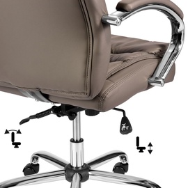 TPFLiving bequemer XXL Bürostuhl Chefsessel XXL belastbar bis 210 kg, braun | Wippfunktion + Fixierfunktion | stabile Castor Rollen - Braun
