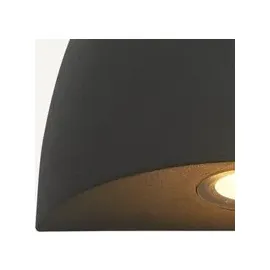 Searchlight Außenwandleuchte Aluminium, Glas H 10 cm 1 Stück schwarz