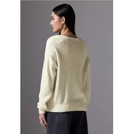 street one studio Pullover mit Struktur Beige XS